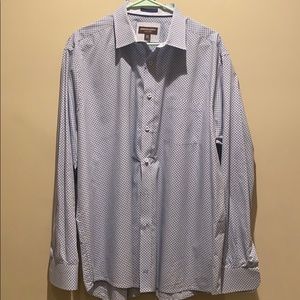 XXL Johnston & Murphy Dress Shirt-Blue 100% cotton